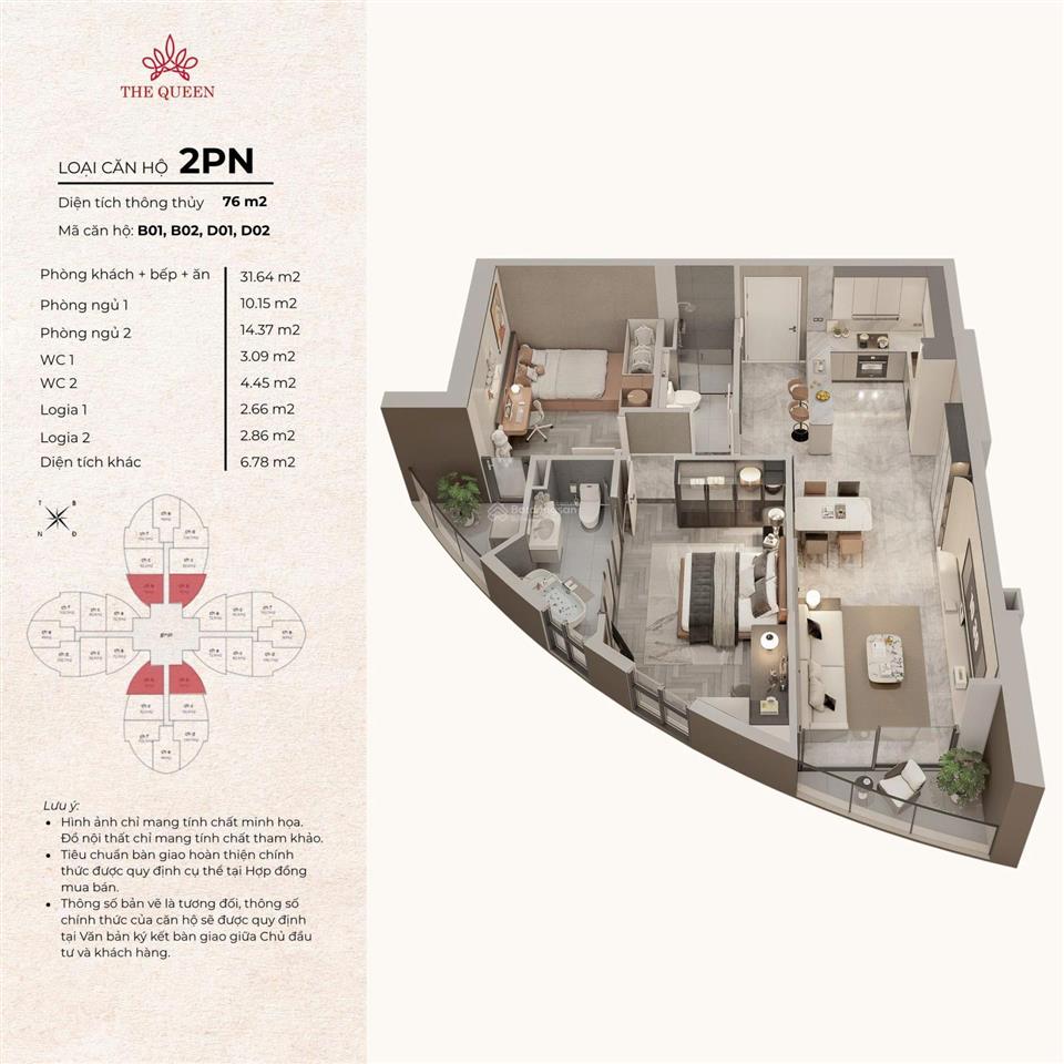 Mở bán chính thức dự án tòa cánh hoa the queen  360 giải phóng, đơn giá chỉ từ 95tr/m2