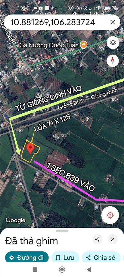 71x125m gần 1 mẫu lúa, phủ hồng, 1 sẹc 839, xe tải ngay trước đất, gần chợ đông thành, bv đa khoa