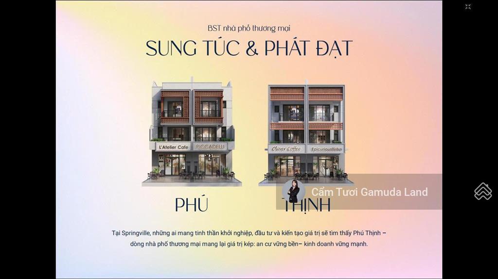 (sale cđt) còn căn shophouse spring ville, 90m2 10,3 tỷ