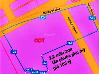 Bán lô đất 224m2 mặt tiền đường phường tân phước, tp. phú mỹ
