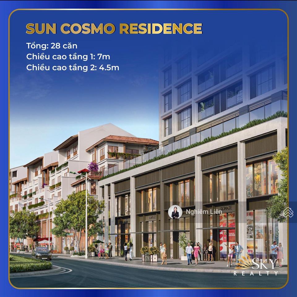 Shophouse khối đế sun cosmo 2 tầng giá gốc cđt. khai thác dòng tiền ngay  219m2  mặt tiền rộng