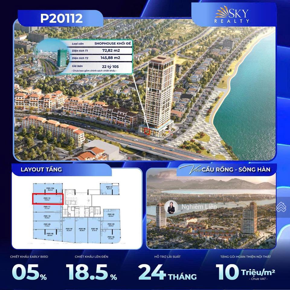 Shophouse khối đế 2 tầng giá gốc cđt khai thác dòng tiền ngay 219m²