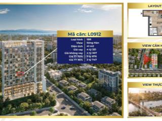Độc quyền căn 1 pn view trực diện sông hàn với giá chỉ từ 3,7 tỷ. bàn giao full nội thất cao cấp