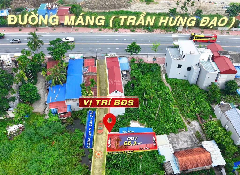 Bán lô đất gần trung tâm  cách trục đường máng nước 50m, diện tích 66.3m2, giá cực kì đẹp