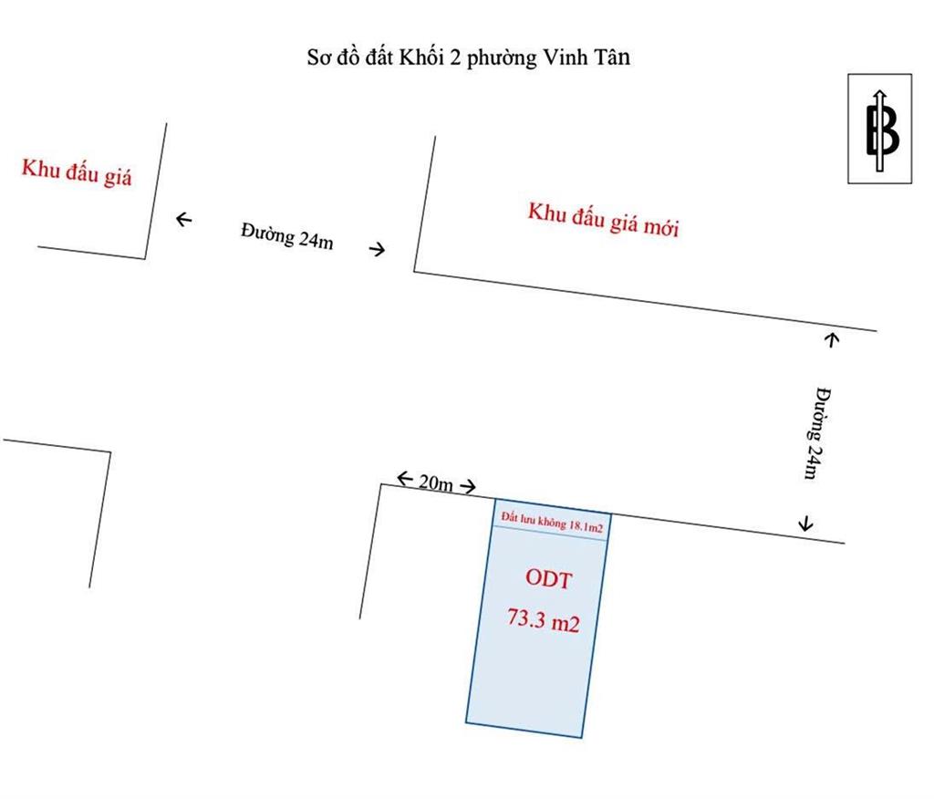 Bán đất mặt đường 24m vinh tân
