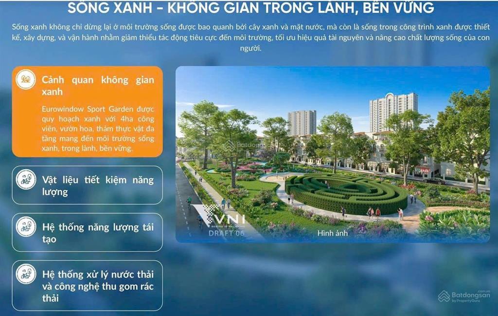 Chỉ 25% vốn đã sở hữu nhà phố eurowindow sport garden, tp. vinh thanh toán linh hoạt