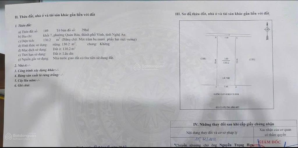 Bán đất mặt đường võ trọng cánh 15m hướng nam phường quán bàu