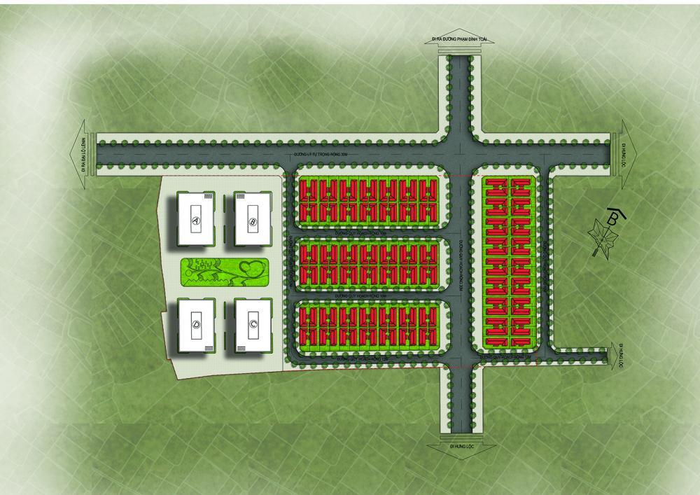 Bán lô góc đất biệt thự 2 mặt tiền đường 30m dự án golden city 6 lý tự trọng