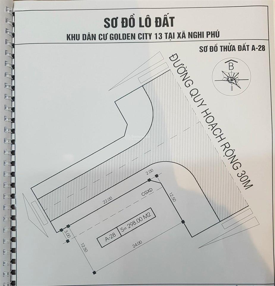 Bán lô góc đất biệt thự 2 mặt tiền đường 30m dự án golden city 6 lý tự trọng