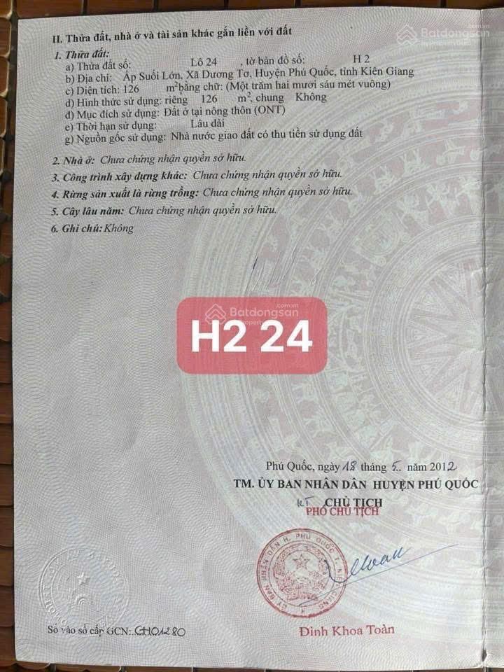Tái định cư suối lớn phú quốc đủ các phân khúc giá từ 2,6  6 tỷ/lô tùy chọn.  0904 999 ***