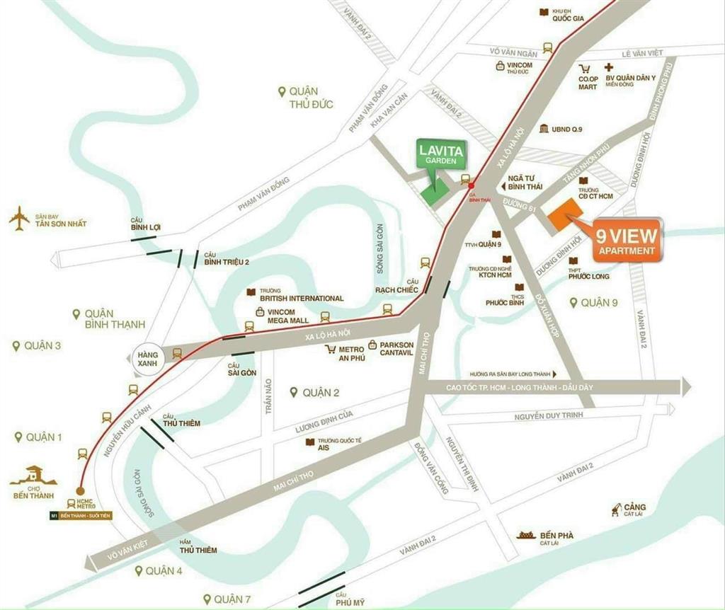 Cho thuê chung cư 9 view apartment, căn 58m2 2pn  8tr 0903 333 *** mr viên