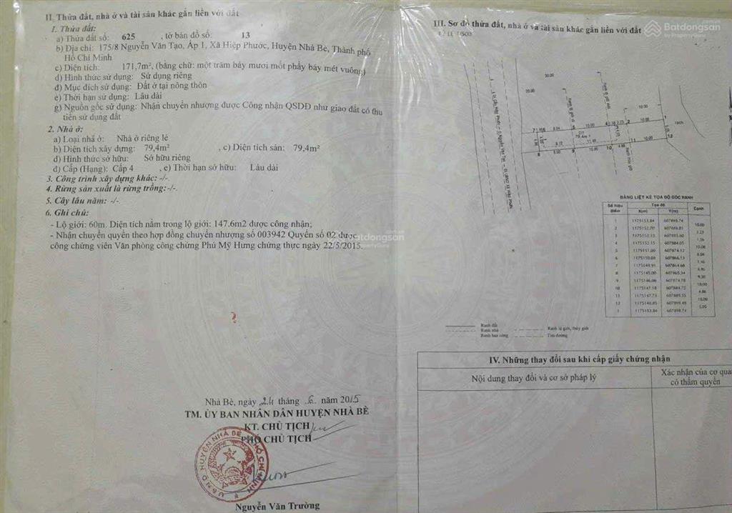 Nhà mặt tiền đường nguyễn văn tạo gần ngã tư cần bán gấp nhanh cho nhà đầu tư