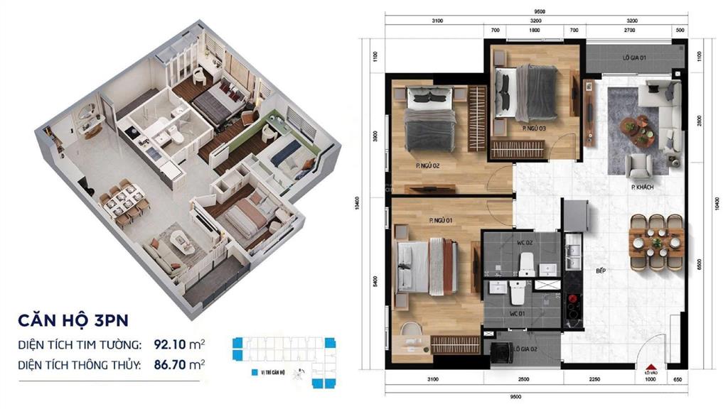 Căn hộ sông sài gòn symlife thuận an, 36,8 triệu / m2, 90m2, 3pn, 2wc, pháp lý đầy đủ