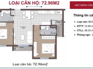 Bán cc conic riverside 2pn 2wc 73m2, sổ hồng, được vay bank 80%