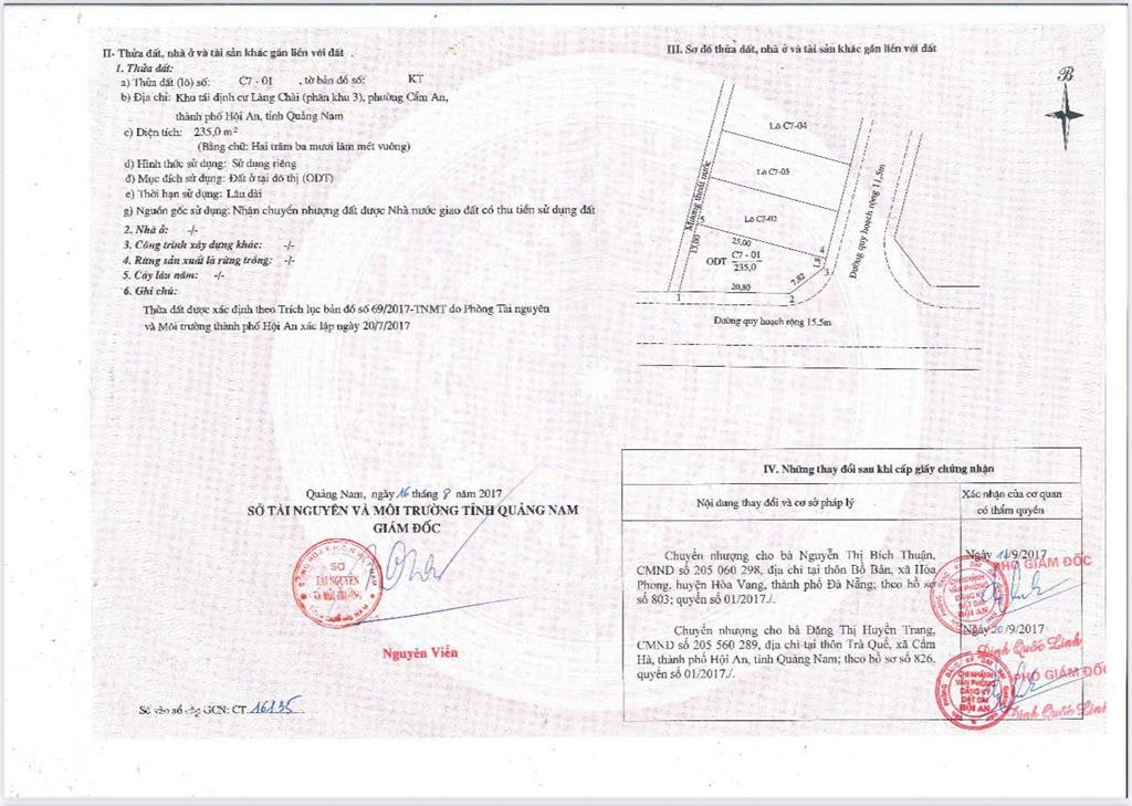 Chính chủ bán lô góc 2 mặt tiền siêu vip cạnh sông, sát biển an bàng, cẩm an hội an, tp. đà nẵng
