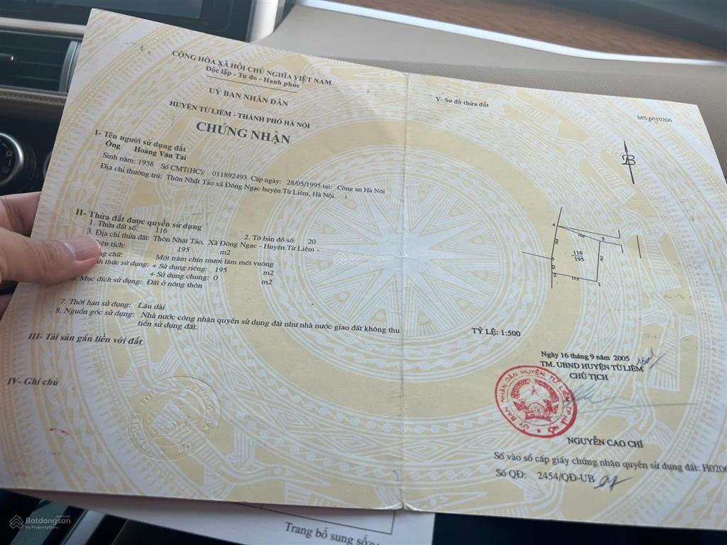 Bán lô đất thổ cư cực đẹp thuộc nhật tảo, đông ngạc, ô tô vào nhà, giá đầu tư