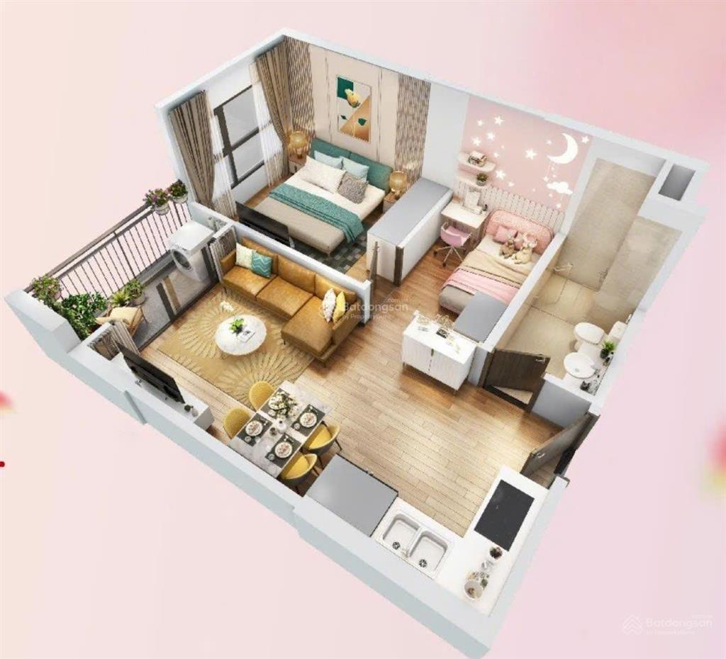Chính chủ bán 1pn+1 43m2 giá 3,470 tỷ bao phí  đang đóng tiến độ 5% mỗi đợt 4 tháng 2027 nhận nhà