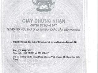 Qsdđ thuộc thửa đất 56, tbđ 56, địa chỉ lô c19  45 mai văn bộ, vĩnh lạc, rạch giá, kiên giang