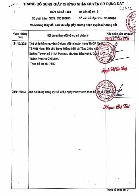 Qsdđ thửa đất số 383, tbđ 5, ấp thanh kiều, xã thanh lương, thị xã bình long, tỉnh bình phước