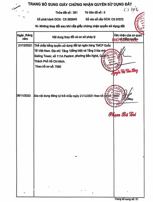 Qsdđ thửa đất số 381, tbđ 5, ấp thanh kiều, xã thanh lương, thị xã bình long, tỉnh bình phước