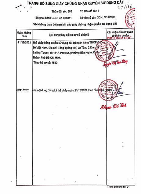 Qsdđ thửa đất số 385, tbđ 5, ấp thanh kiều, xã thanh lương, thị xã bình long, tỉnh bình phước