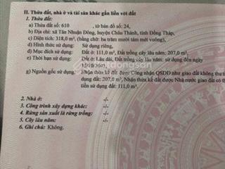 Bán đất nền quốc lộ 80, 450 triệu, 318 m2, hàng hiếm tại châu thành, đồng tháp