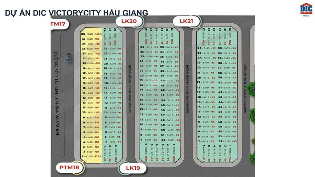 Mr. hiếu dic  bán 599 lô đất nền dự án dic victory city hậu giang (5x19m). giá từ 12 triệu/m2