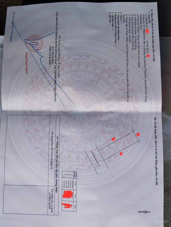 Lô đất mặt tiền đường bùi huy bích hòn xện, vĩnh hòa bắc nha trang 60m2  4,45 tỷ