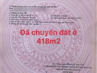 Lô đất cực đẹp giá siêu tốt hòn nghê 2 , p tây nha trang 505,4m2