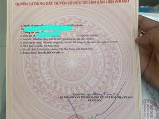 Cực đẹp lô đất kdc hòn thơm, xuân ngọc p tây nha trang 108m2 ngang 6m  chỉ 1,999 tỷ