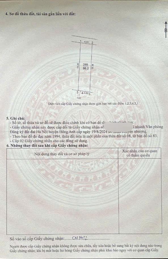 Bán đất nền tại xuân nộn, đông anh, hà nội, 6,2 tỷ, 86.2 m2, giá ưu đãi