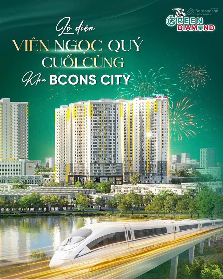 Siêu phẩm kim cương xanh khu đô thị bcons city 1pn2pn3pn, chiết khấu 6%+++, booking 30tr có lãi