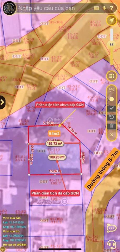 Lô đất ngang 8,6m2 (dt 163m2)  giá 7,5tỷ  cách biển 400  vĩnh hoà  nha trang