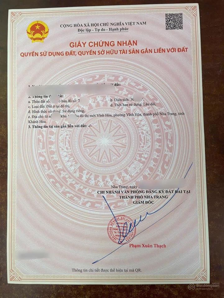 Bán lô đất biệt thự đường xuân thuỷ  bến du thuyền  vĩnh hoà  giá 58tr/m2