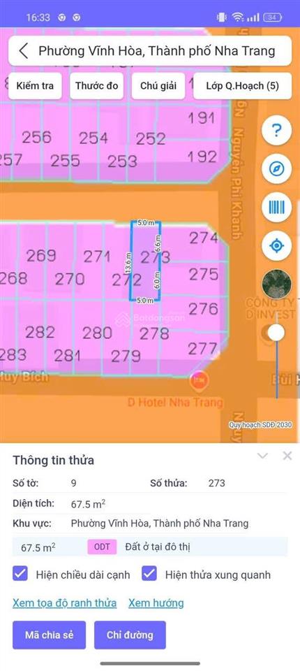 Bán lô đất ngang 5m đông mương hòn xện  sát đường nguyễn phi khanh  vĩnh hoà(cũ) bắc nha trang