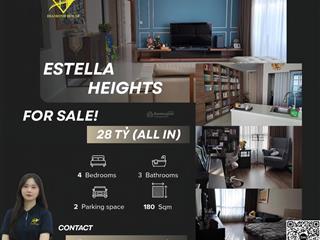 Bán estella heights 4 phòng ngủ giá tốt nhất thị trường  sổ hồng sẵn, view hồ bơi