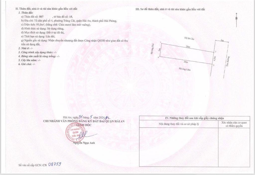 🌍🌍Bán lô đất mặt đường Thành Tô, Tràng Cát 95m2 giá chỉ 39tr/m2 