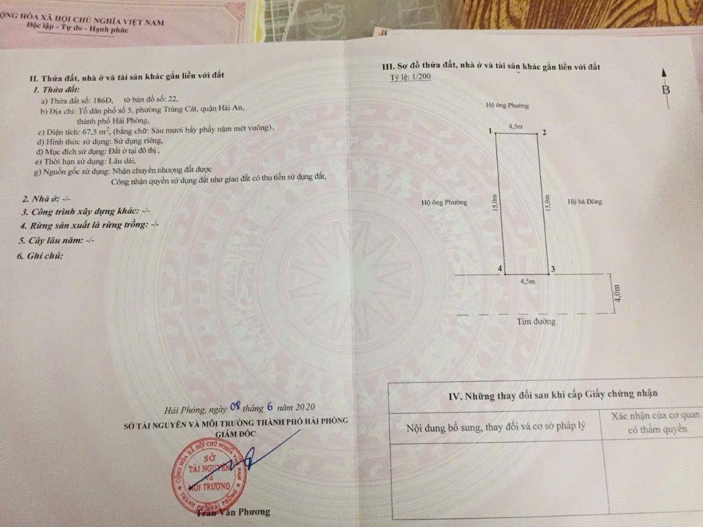🌇🌇 Cần bán lô góc mặt đường Nhà Mạc, Tràng Cát 67,5m2 giá chỉ 3 tỷ 37 triệu 