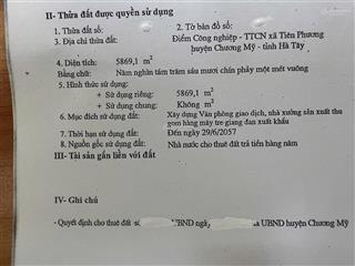 Bán kho, nhà xưởng tại tiên phương, chương mỹ, hà nội, 8,5 triệu/m2, 5869m2
