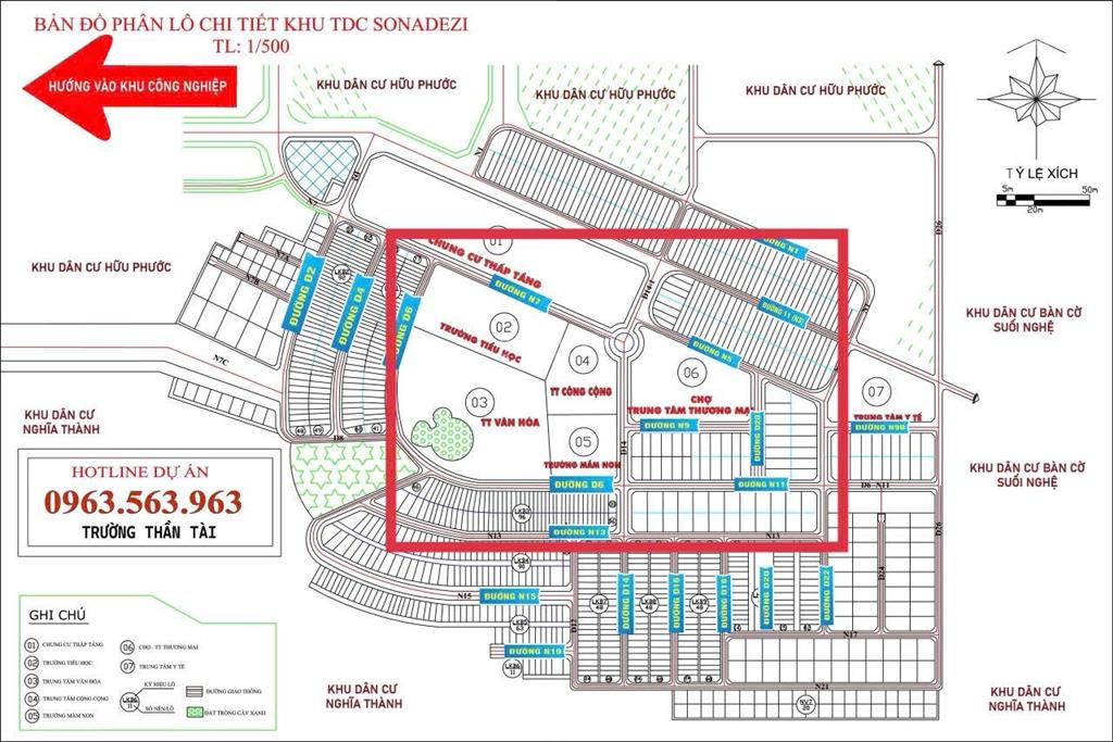 Tdc sonadezi, siêu phẩm 100 m2 đường 19 m trục chính dự án