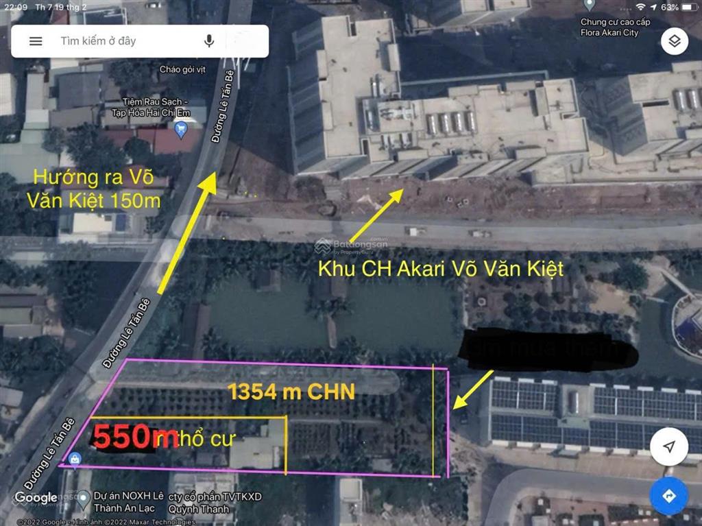 Đất mt 221 lê tấn bê  24 x 80m  59 tỷ  kế akari city