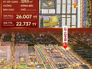 Sở hữu liền kề khu đóng vinhomes đan phượng giá chỉ 22,737 tỷ