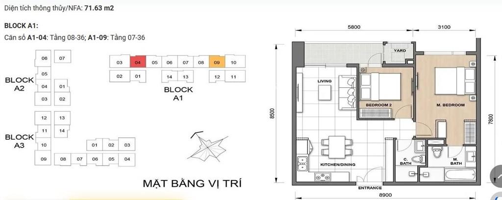 Bán nhanh gm a1.09 rẻ nhất thị trường 14 tỷ, 2pn 71m2, tầng trung, view bitexco, thanh toán 30%