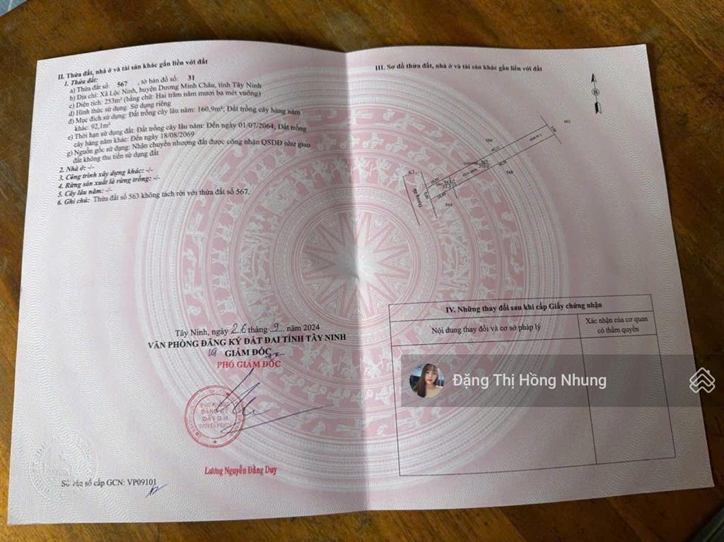 Lộc ninh dmc 5x59m có thổ cư đường 6m, cách nhựa, trường học 150m, 440tr thương lượng