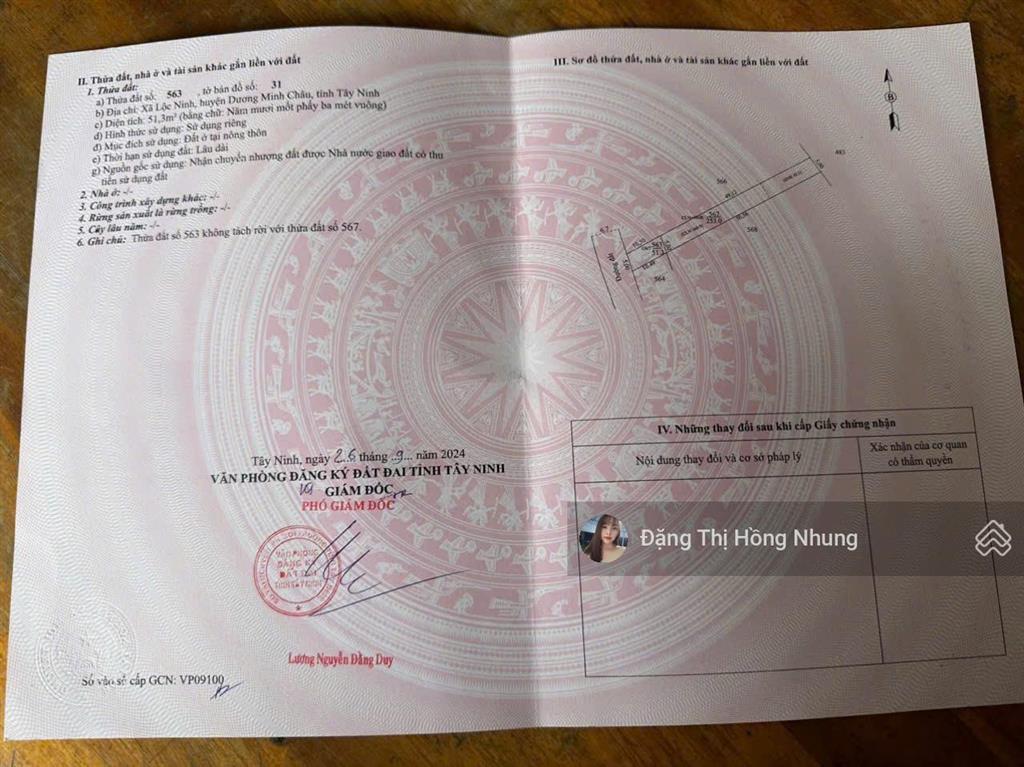 Lộc ninh dmc 5x59m có thổ cư đường 6m, cách nhựa, trường học 150m, 440tr thương lượng