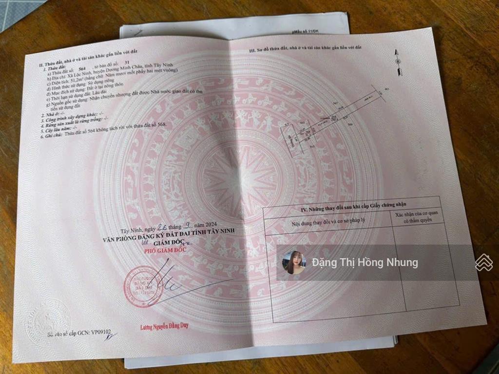 Lộc ninh dmc 5x59m có thổ cư đường 6m, cách nhựa, trường học 150m, 440tr thương lượng