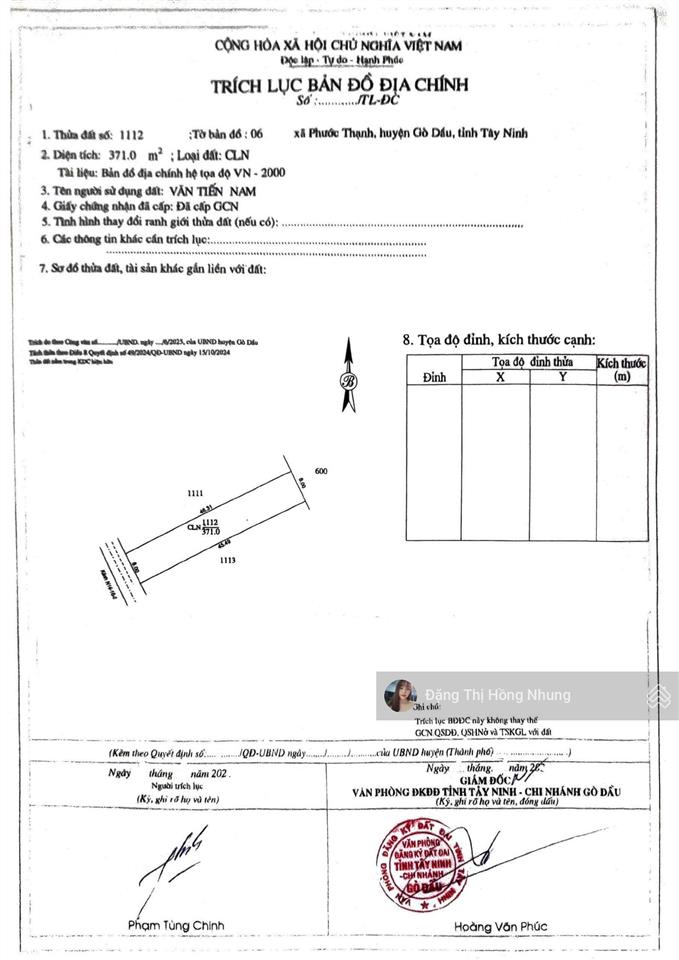 Phước an 8m x 46m (371m2) đất cây lâu năm, giá chỉ 430 triệu