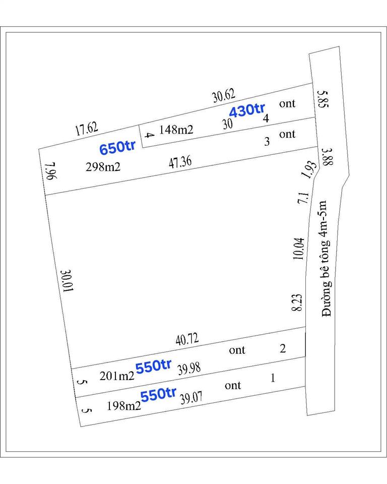 620tr, 5x43m thổ cư hết đất ngay chợ phước thạnh, đường bê tông ô tô vivu
