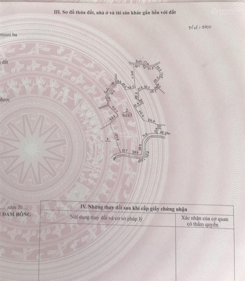 Bán 5,108ha (sổ đỏ), tl722 dài 220md mặt. ngay kdl suối khoáng nóng( 0868 666 ***)