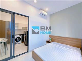 Căn hộ 1 phòng ngủ, cửa sổ thoáng mát, máy giặt riêng, thang máy, bình lợi kế đại học văn lang